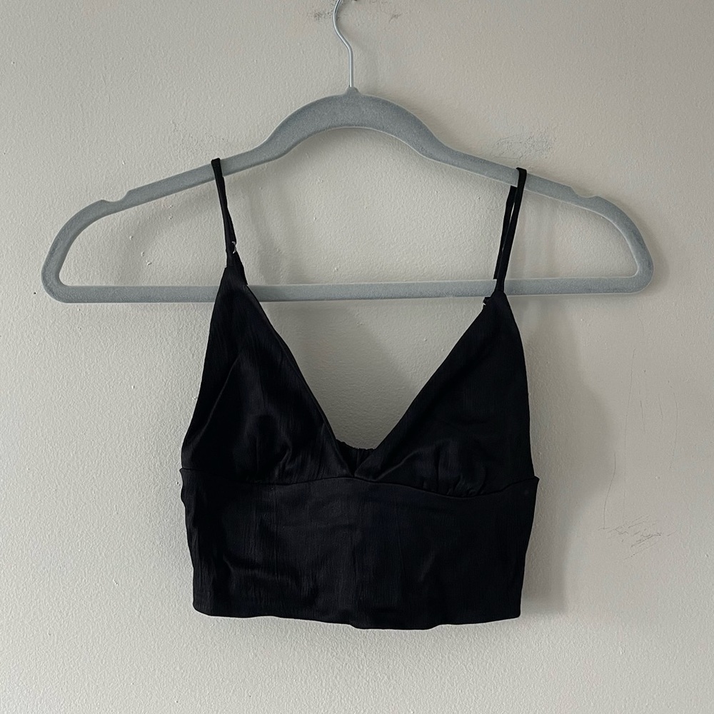 Zara Satin Cropped Triangle Top